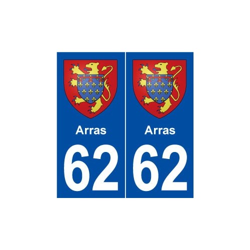 62 Arras blason autocollant plaque stickers ville