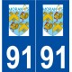 91 Morangis logo autocollant plaque stickers ville