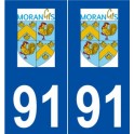 91 Morangis logo autocollant plaque stickers ville