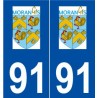 91 Morangis logo autocollant plaque stickers ville