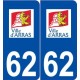 62 Arras logo autocollant plaque stickers ville