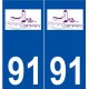 91 Morigny-Champigny logo autocollant plaque stickers ville