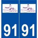 91 Morigny-Champigny logo autocollant plaque stickers ville