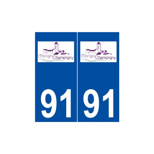91 Morigny-Champigny logo autocollant plaque stickers ville