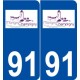 91 Morigny-Champigny logo autocollant plaque stickers ville
