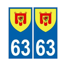 63 Puy de Dôme autocollant plaque blason armoiries stickers département
