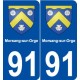 91 Morsang-sur-Orge blason autocollant plaque stickers ville