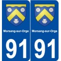 91 Morsang-sur-Orge blason autocollant plaque stickers ville