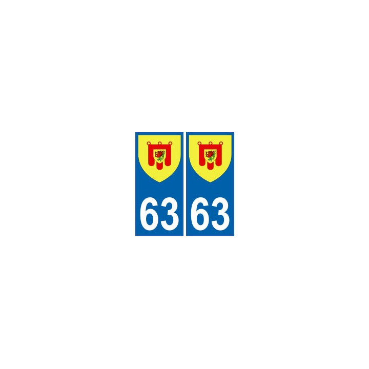 63 Puy de Dôme autocollant plaque blason armoiries stickers département