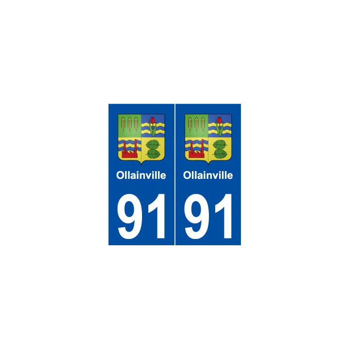 91 Ollainville blason autocollant plaque stickers ville