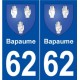 62 Bapaume blason autocollant plaque stickers ville