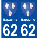 62 Bapaume blason autocollant plaque stickers ville