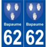 62 Bapaume blason autocollant plaque stickers ville