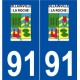 91 Ollainville logo autocollant plaque stickers ville
