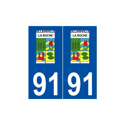 91 Ollainville logo autocollant plaque stickers ville
