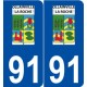 91 Ollainville logo autocollant plaque stickers ville