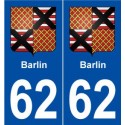 62 Barlin blason autocollant plaque stickers ville