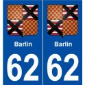 62 Barlin blason autocollant plaque stickers ville
