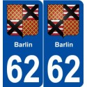 62 Barlin blason autocollant plaque stickers ville