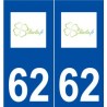 62 Barlin logo autocollant plaque stickers ville
