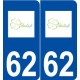 62 Barlin logo autocollant plaque stickers ville