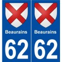 62 Beaurains blason autocollant plaque stickers ville