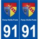 91 Paray-Vieille-Poste blason autocollant plaque stickers ville