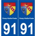 91 Paray-Vieille-Poste blason autocollant plaque stickers ville