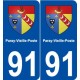 91 Paray-Vieille-Poste blason autocollant plaque stickers ville