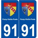 91 Paray-Vieille-Poste blason autocollant plaque stickers ville