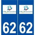 62 Beaurains logo autocollant plaque stickers ville