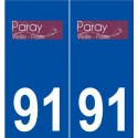 91 Paray-Vieille-Poste logo autocollant plaque stickers ville