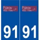 91 Paray-Vieille-Poste logo autocollant plaque stickers ville