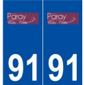 91 Paray-Vieille-Poste logo autocollant plaque stickers ville