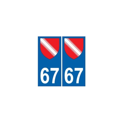 67 Bas Rhin autocollant plaque 