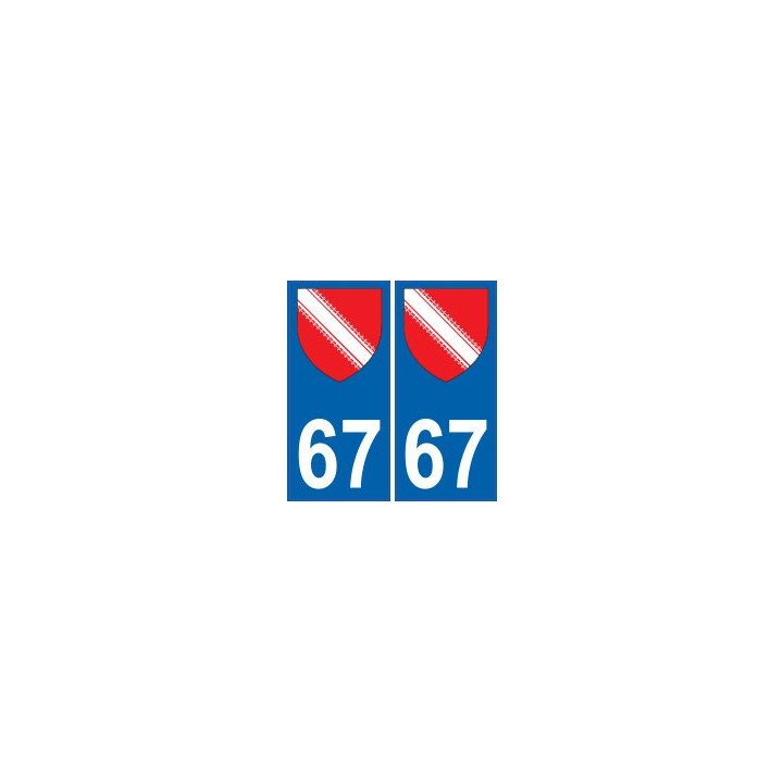67 Bas Rhin autocollant plaque 