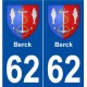 62 Berck blason autocollant plaque stickers ville
