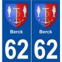 62 Berck blason autocollant plaque stickers ville
