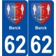 62 Berck blason autocollant plaque stickers ville