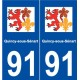 91 Quincy-sous-Sénart logo autocollant plaque stickers ville