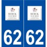 62 Berck logo autocollant plaque stickers ville