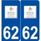 62 Berck logo autocollant plaque stickers ville
