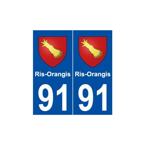 91 Ris-Orangis blason autocollant plaque stickers ville