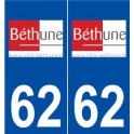 62 Bethune logotipo de la etiqueta engomada de la placa de pegatinas de la ciudad