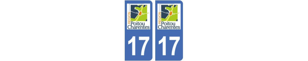Sticker plaque immatriculation department 17 Charente-Maritime 