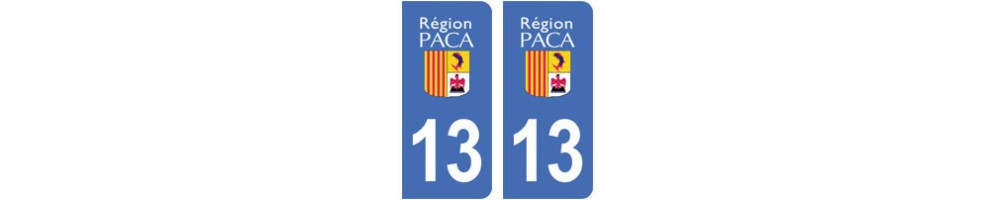 Sticker plaque immatriculation department 13 Bouches-du-Rhone 