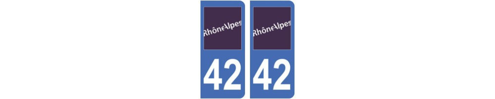 Sticker plaque immatriculation departement 42 Loire 