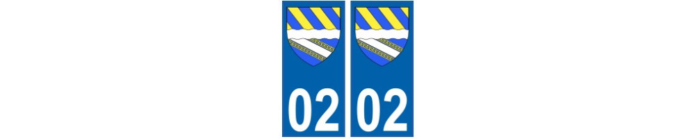 Aufkleber plakette ez 02 departement Aisne stadt