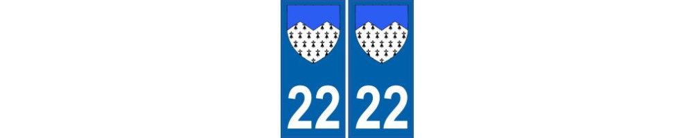 22 Côtes d'Armor autocollant plaque blason armoiries stickers département