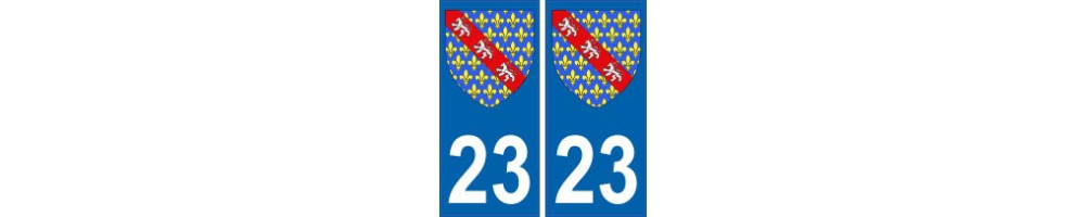 23 Creuse autocollant plaque blason armoiries stickers département